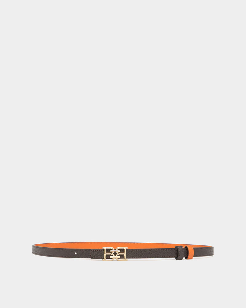 15 mm Reversible Belt In Orange and Brown Leather