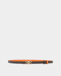 15 mm Reversible Belt In Orange and Brown Leather