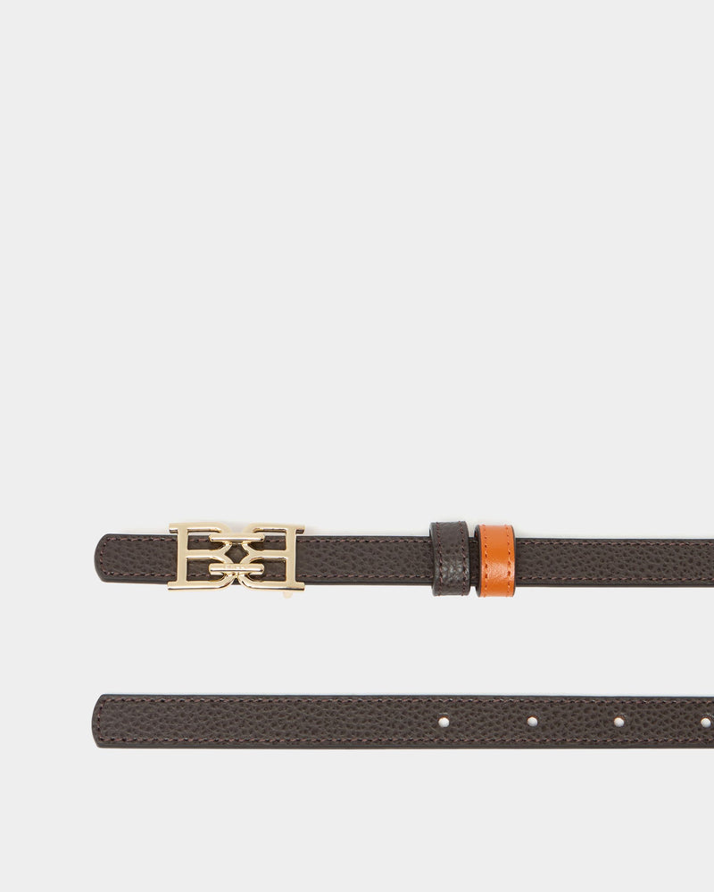 15 mm Reversible Belt In Orange and Brown Leather