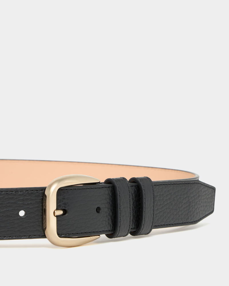 30 mm Belt In Black Grained Leather