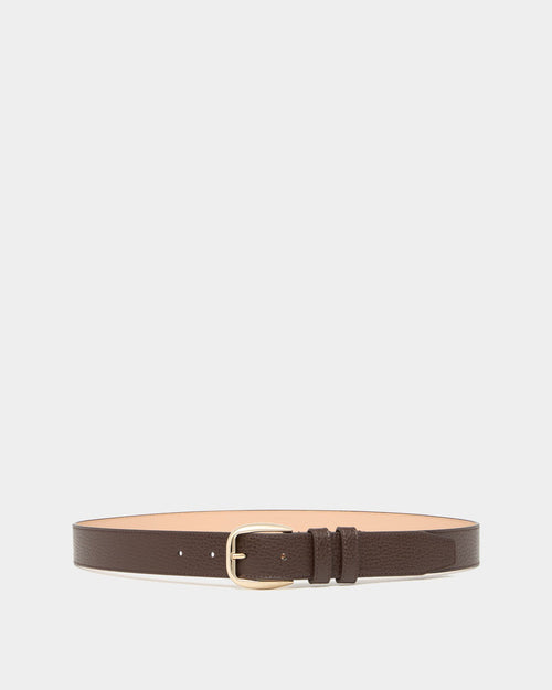 30 mm Belt In Brown Grained Leather