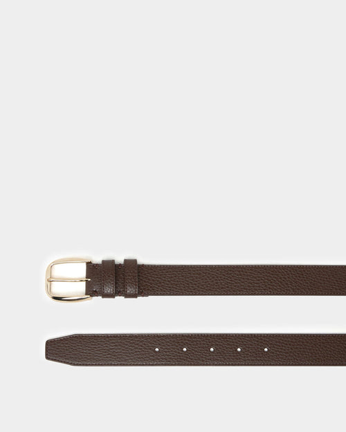 30 mm Belt In Brown Grained Leather
