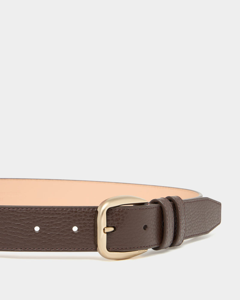 30 mm Belt In Brown Grained Leather