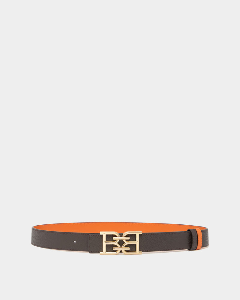 30mm Reversible Belt In Orange and Brown Leather