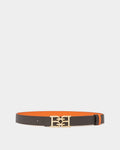 30mm Reversible Belt In Orange and Brown Leather