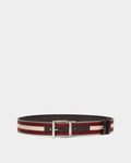 40 mm Reversible Belt In Brown Leather With a Bally Ribbon