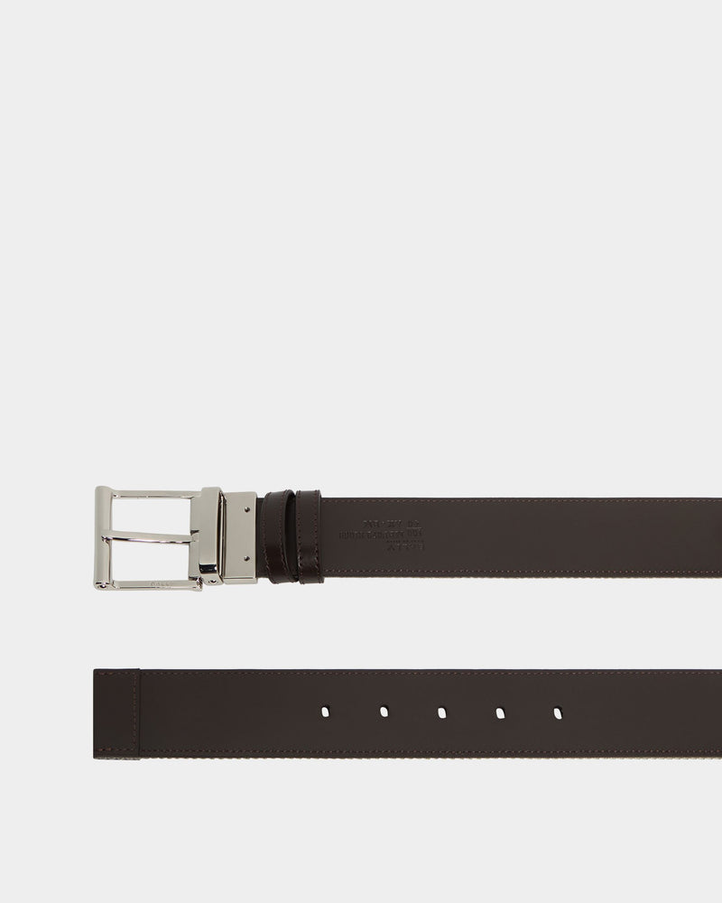 40 mm Reversible Belt In Brown Leather With a Bally Ribbon