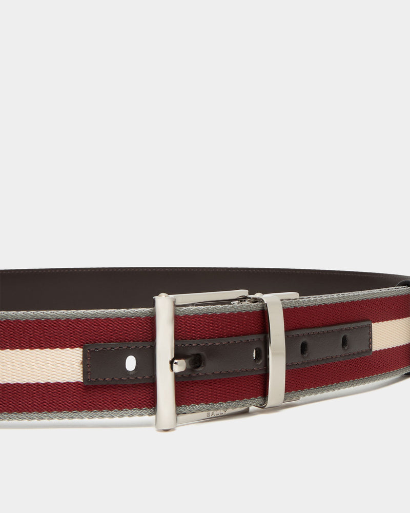 40 mm Reversible Belt In Brown Leather With a Bally Ribbon