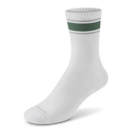 Anytime Crew Sock - Blizzard, Verdant Green (Light Grey Sole)