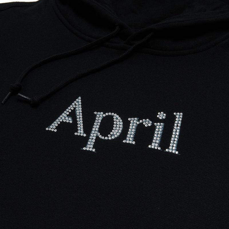 April Rhinestone Hoodie - Black