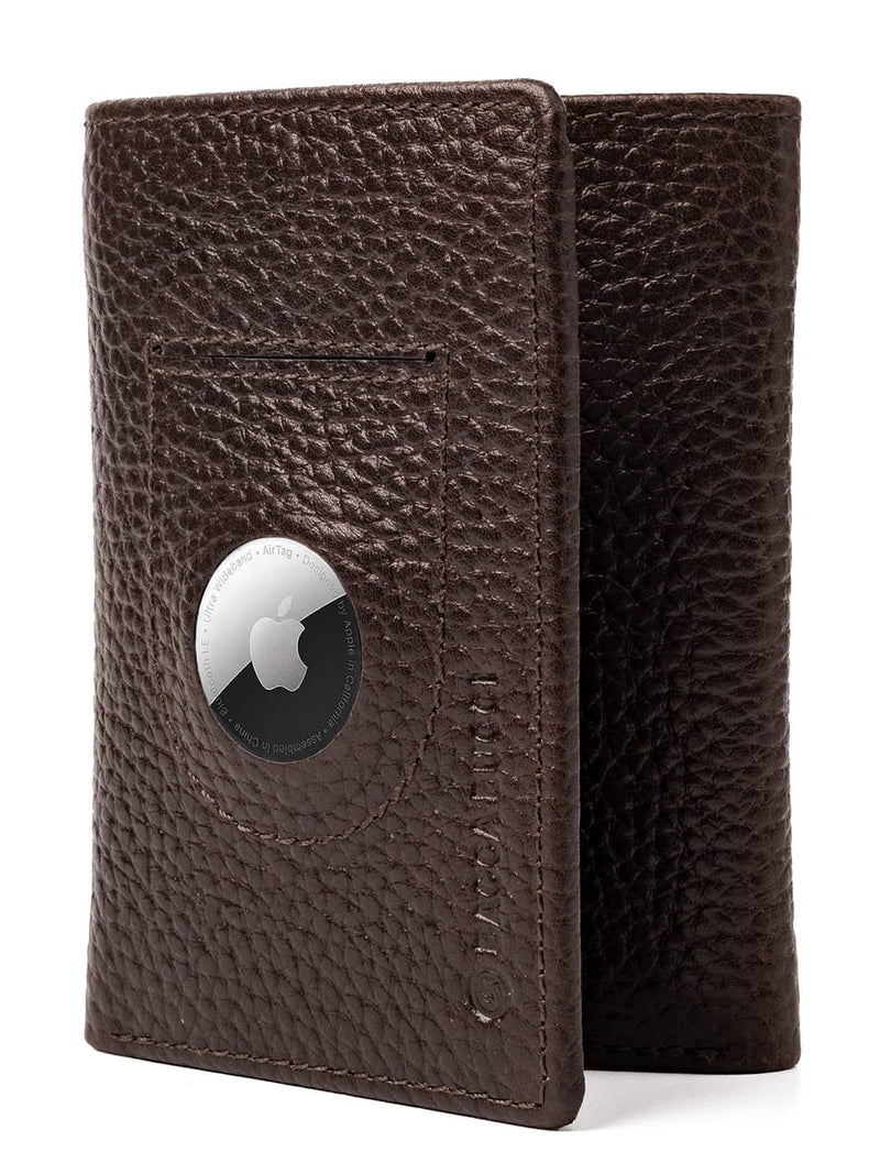 Bacca Bucci Trifold Leather Wallet with AirTag Holder (Only Wallet)