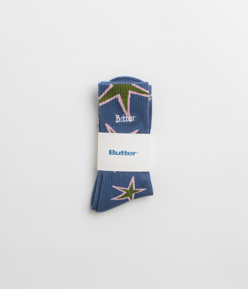 Butter Goods Star Socks in Prussian