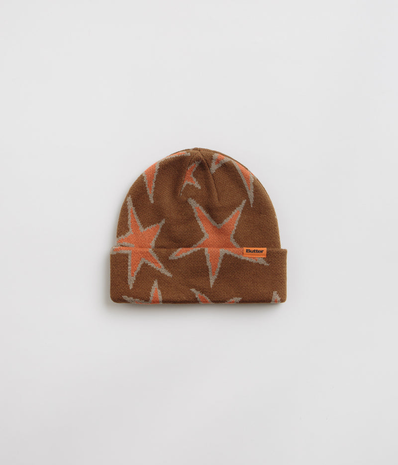 Butter Goods Stars Cuff Beanie in Oak
