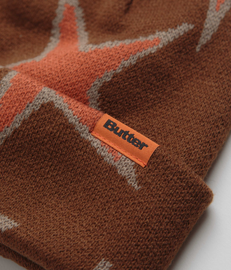Butter Goods Stars Cuff Beanie in Oak