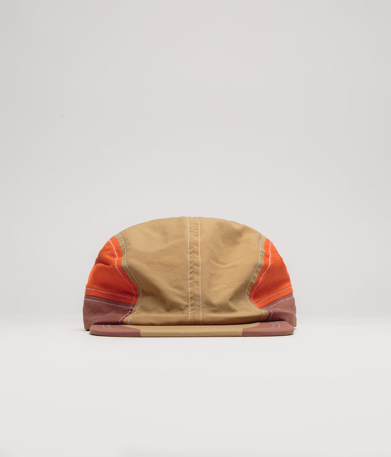 Butter Goods Stream 4 Panel Cap in Khaki and Citrus
