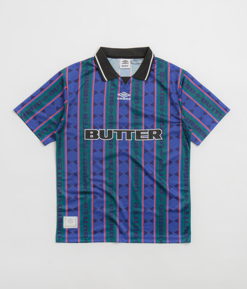 Butter Goods x Umbro Vert Jersey in Forest and Cobalt