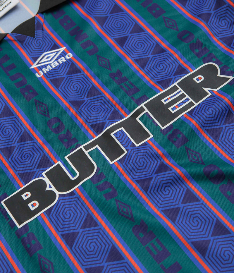 Butter Goods x Umbro Vert Jersey in Forest and Cobalt