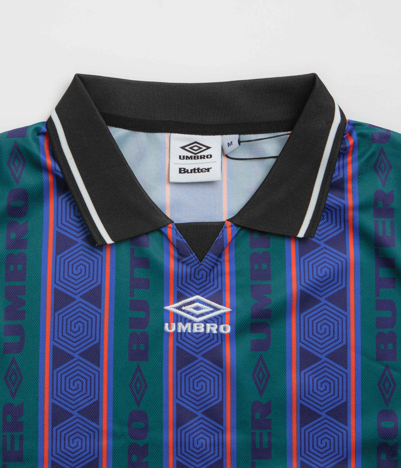 Butter Goods x Umbro Vert Jersey in Forest and Cobalt