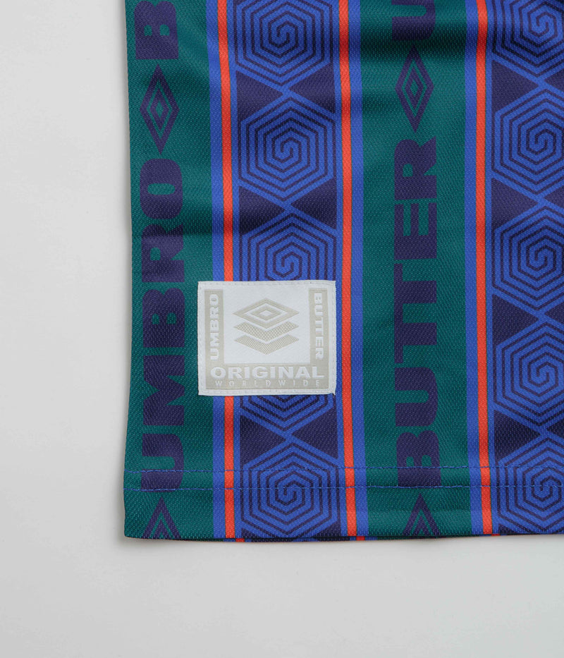 Butter Goods x Umbro Vert Jersey in Forest and Cobalt