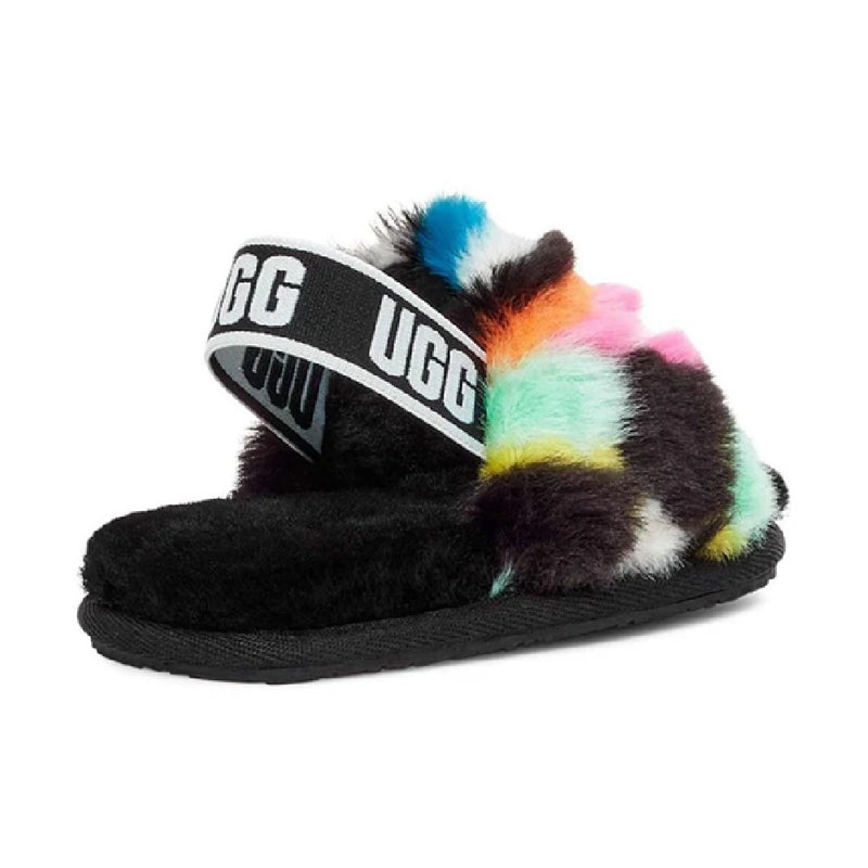 Infant UGG Fluff Yeah Slide Checks Black Multi (1130391I-BLKM)