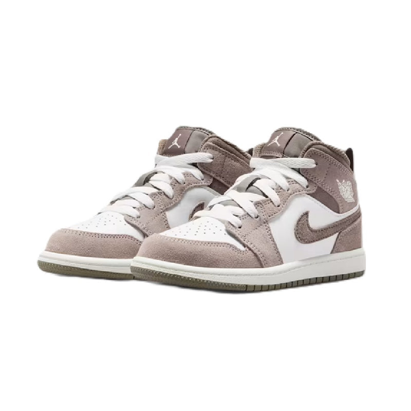Little Kid's Jordan 1 Mid Enigma Stone/Olive Grey (DQ8424 003)