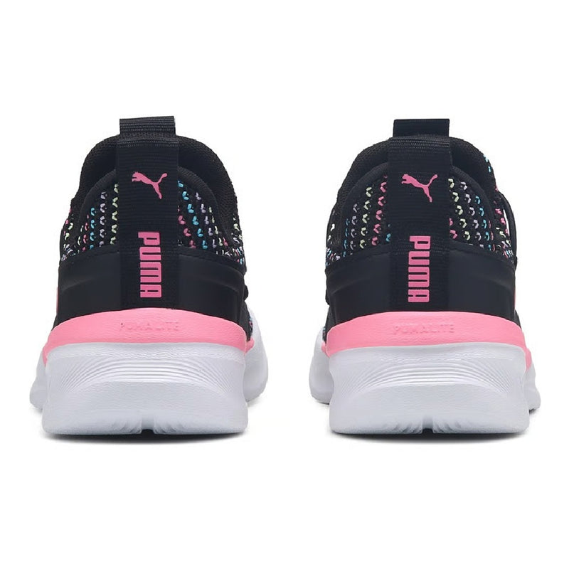 Little Kid's Puma One4All 2.0 MultiKnit PS Puma Blk-Fast Pink (405428 01)