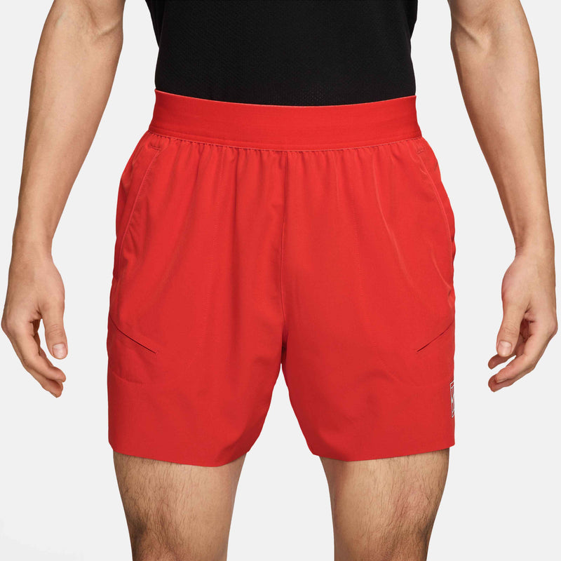 Men's Court Advantage Dri-FIT 6" Tennis Shorts in Chile Red/White