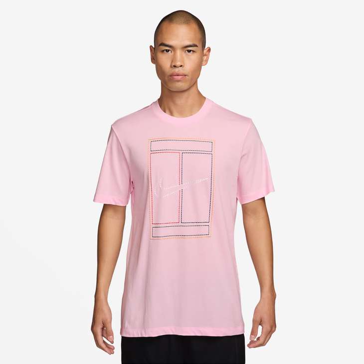 Men's Court Heritage T-Shirt in Pink Foam