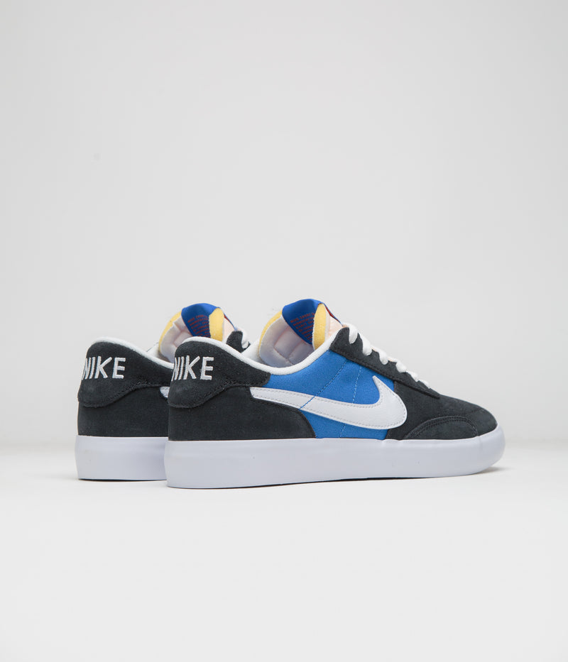 Nike SB Heritage Vulc Shoes in Black and White and Signal Blue - Safety Orange