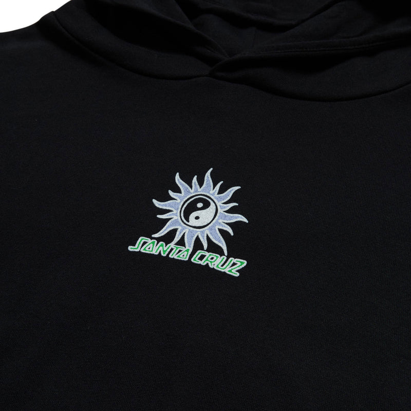 Santa Cruz Womens Sol Spiral Center Cropped Hoodie - Black