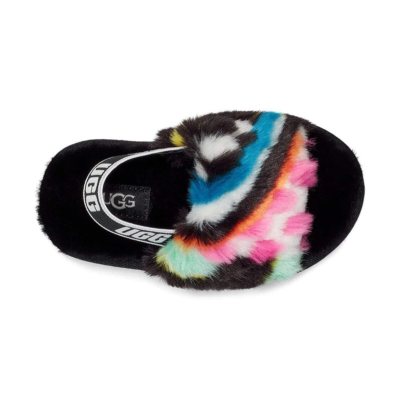 Toddler's UGG Fluff Yeah Slide Checks Black Multi (1130391T-BLKM)