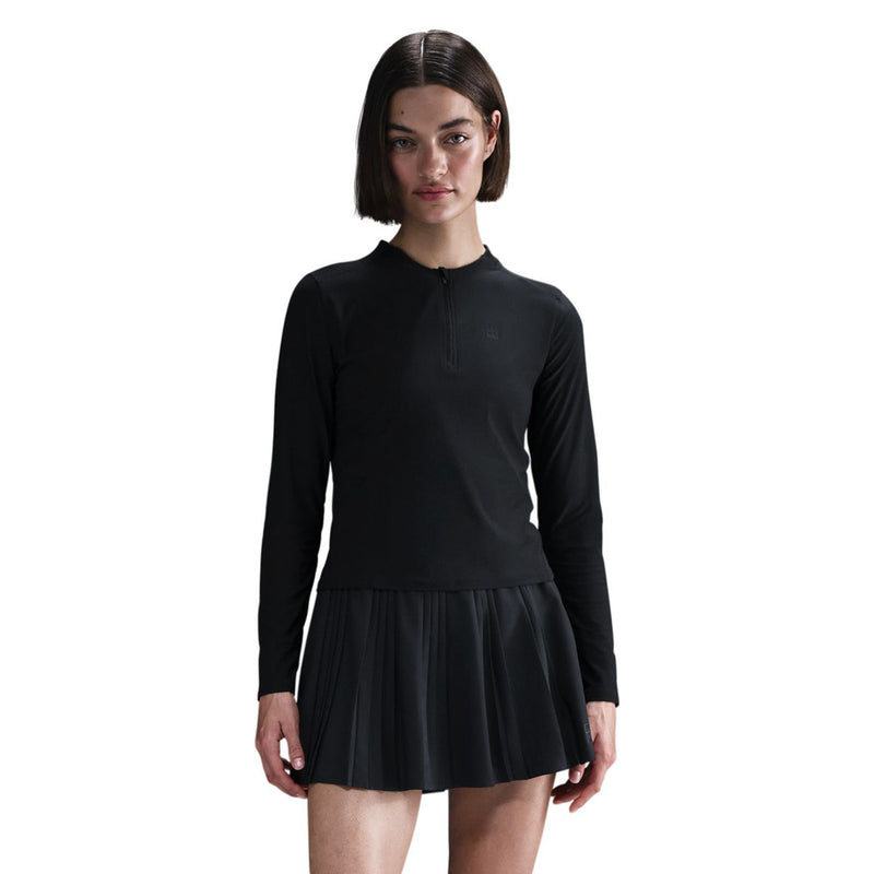 Women's Court Advantage Dri-FIT-Mid Layer Tennis Top in Black/Black