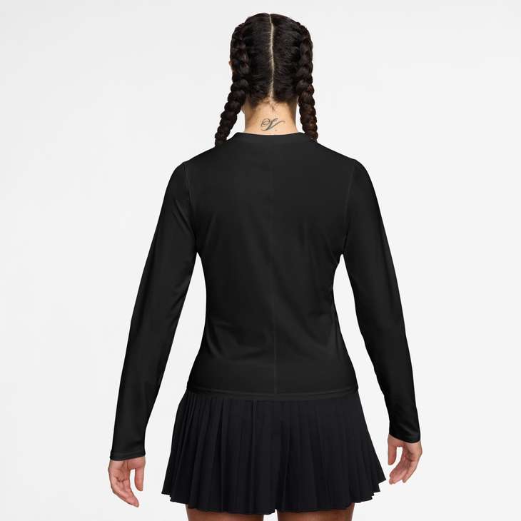 Women's Court Advantage Dri-FIT-Mid Layer Tennis Top in Black/Black