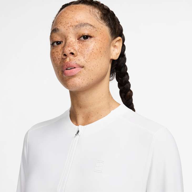 Women's Court Advantage Dri-FIT-Mid Layer Tennis Top in White/White